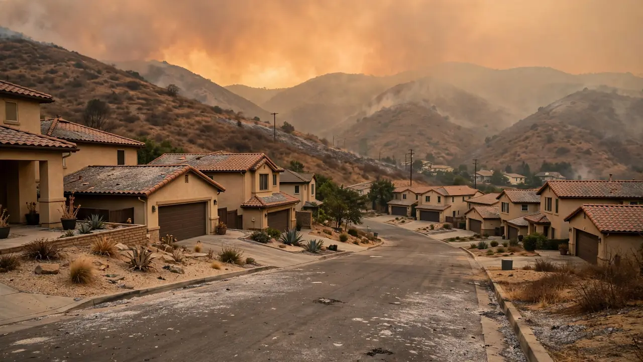 A San Diego, California residential street in the fire damage restoration service area